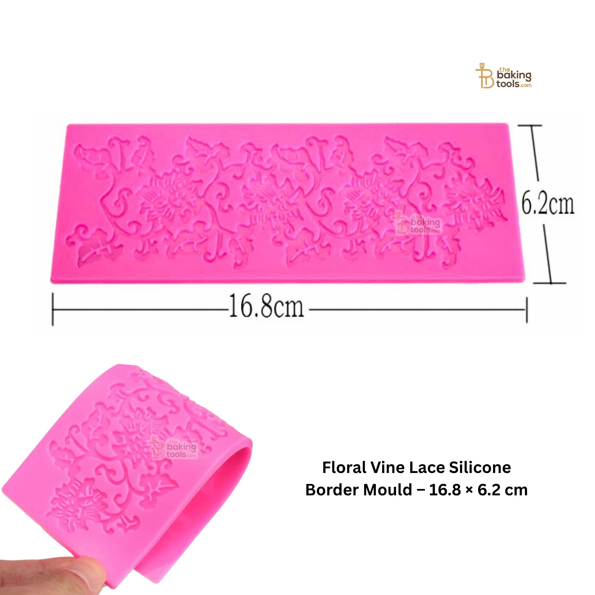 Floral Vine Lace Silicone Border Mould – 16.8 × 6.2 cm